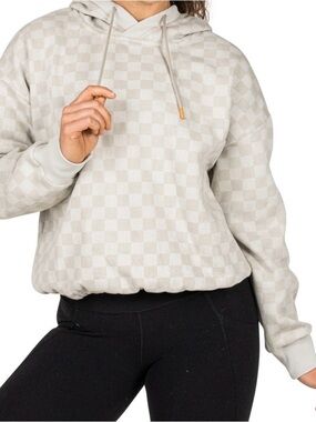 Marsh Wear Womens Fireside Hoodie Stone sz L checkered